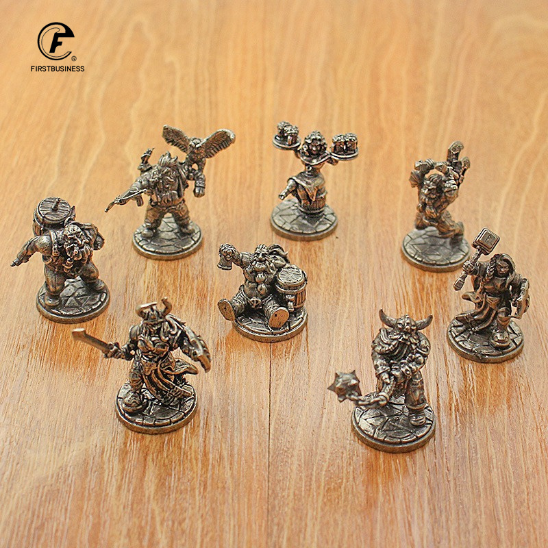 Board Game Movie - Vintage ทองเหลืองสีขาว Miniature Dwarf Warrior รูปปั้นเดสก์ท็อปเกมกระดานนักรบของเล่นเด็กโต๊ะตกแต่งเครื่องประดับหัตถกรรมของขวัญ