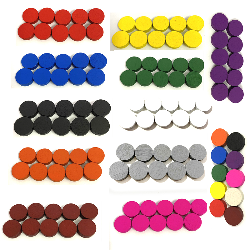 Board Game Harvest - 50 ชิ้น 15*5 มม.11 สีไม้ Disk