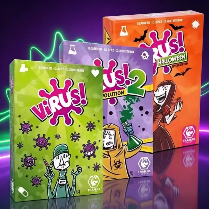 Board Game Monopoly - ชุดเกมการ์ดกลยุทธ์สำหรับครอบครัว ซีรีส์ไวรัส 1&2 และฮาโลวีน เกมกระดานสำหรับผู้ใหญ่ ปาร์ตี้