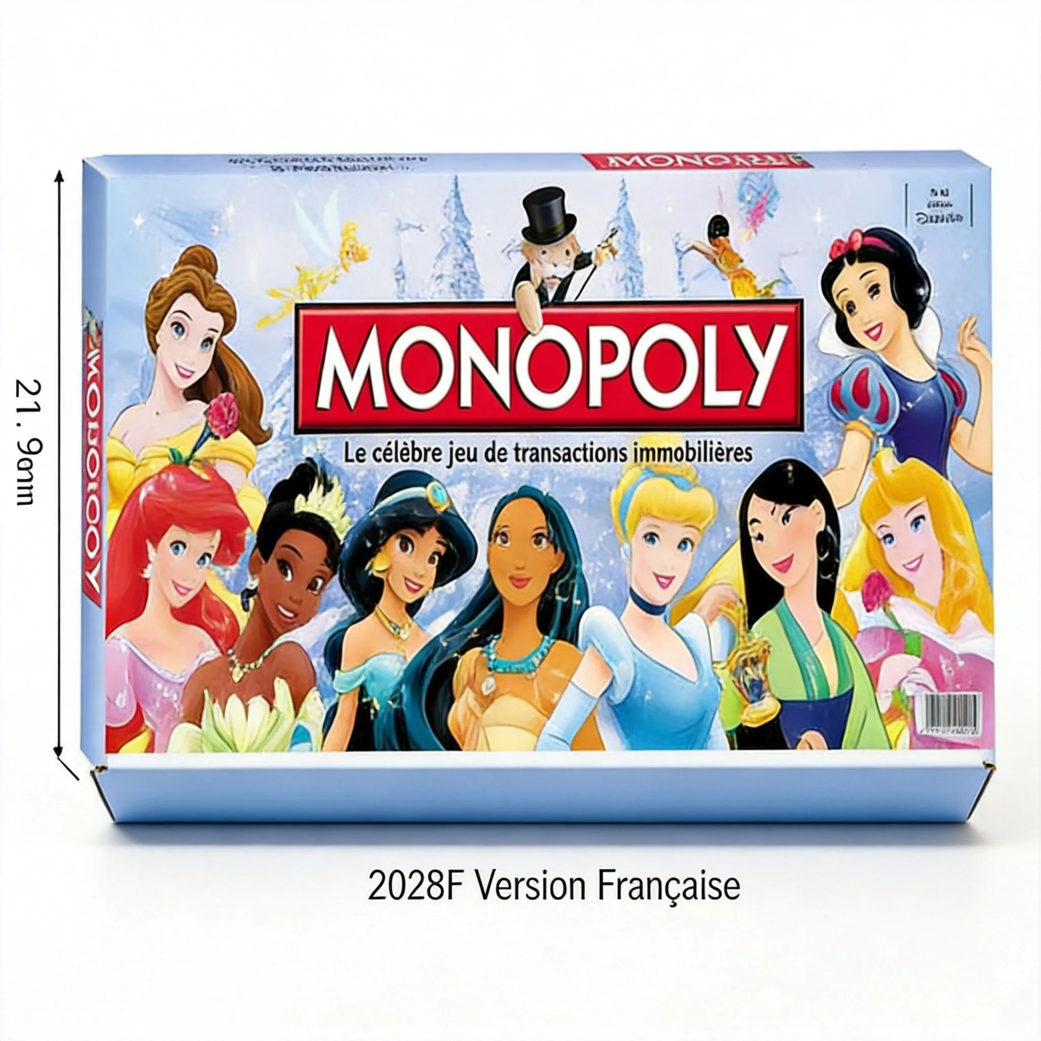 Board Game Monopoly - MONOPOLY เจ้าหญิงดิสนีย์ ผลงานศิลปะสุดพิเศษสำหรับผู้ที่ชื่นชอบเกมกระดาน ความบันเทิงสำหรับงานปาร์ตี้ - เวอร์ชันภาษาฝรั่งเศส