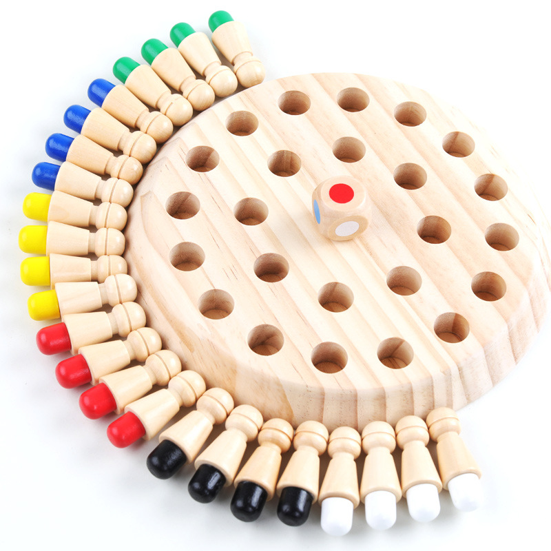 Board Game Land - ไม้ Memory Match Stick หมากรุกสีตารางเกมกระดานปริศนา Montessori