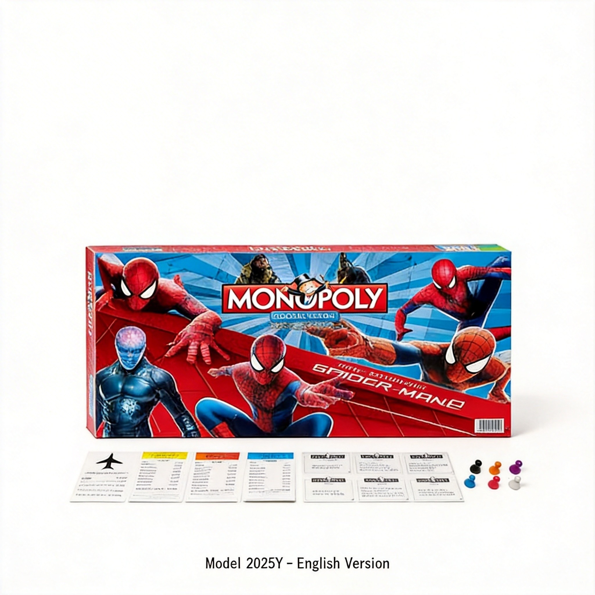Board Game Monopoly - เกมกระดานสไปเดอร์แมน โมโนโพลี - ตัวเลือกสำหรับนักสะสมสำหรับแฟนซูเปอร์ฮีโร่ คืนแห่งการเล่นเกมสำหรับครอบครัว -