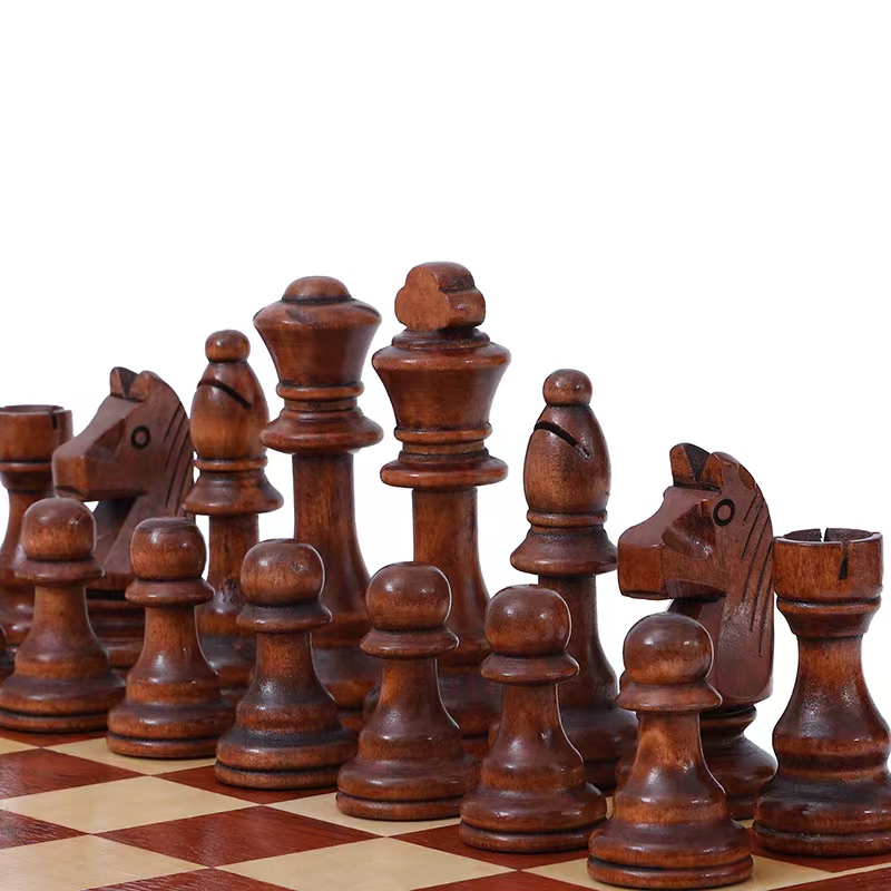 Board Game Queen - 32 ชิ้นไม้หมากรุก King ความสูง 110 มม.ชุดเกมหมากรุกหมากรุกหนัง