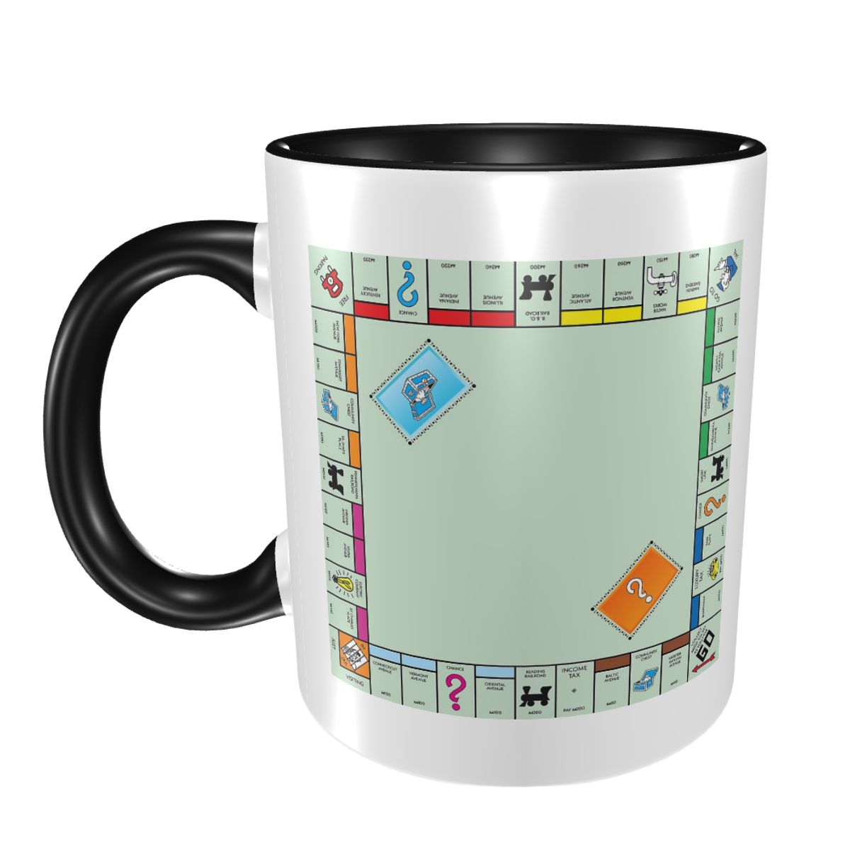 Board Game Monopoly - แก้วมัคเซรามิคตลกๆ ลายเกมกระดานโมโนโพลี สำหรับกาแฟ ชา นม ของขวัญสำหรับเพื่อน