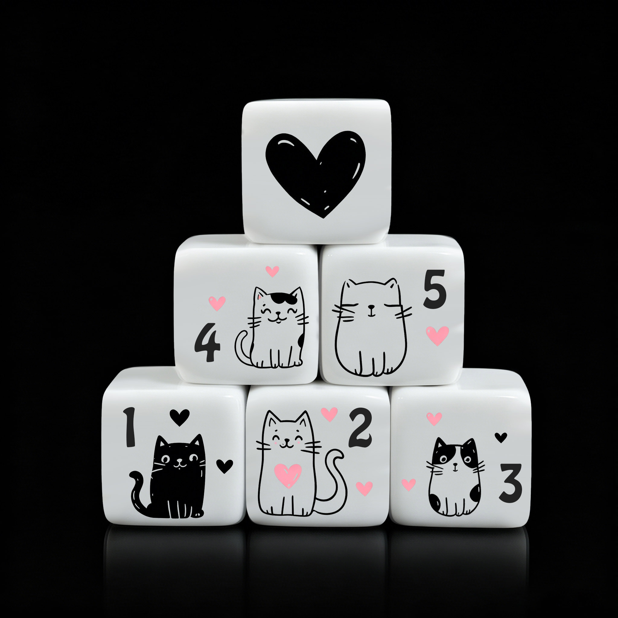 Board Game Dnd - 12 ชิ้น/ชุด ลูกเต๋ารูปแมวน่ารักขนาด 16 มม. ลูกเต๋าอะคริลิก