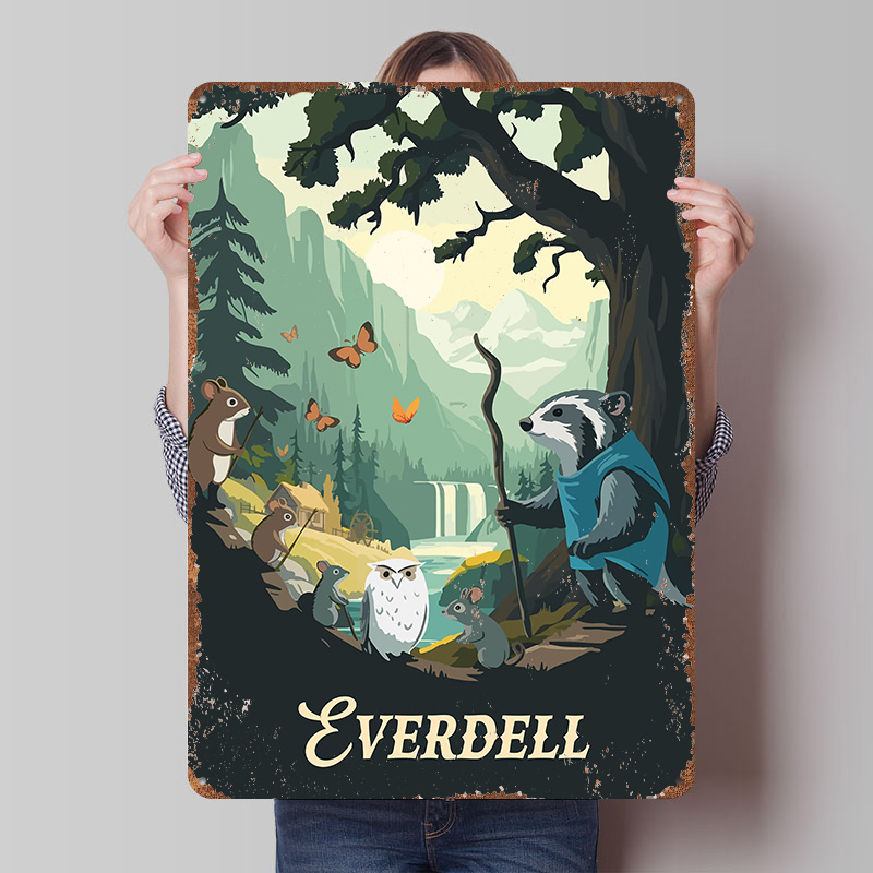 Board Game Inspiration - โปสเตอร์โลหะลายเกมกระดาน Everdell งานศิลปะตกแต่งผนังแบบกำหนดเอง สไตล์เรโทร วินเทจ สำหรับแฟนเกม