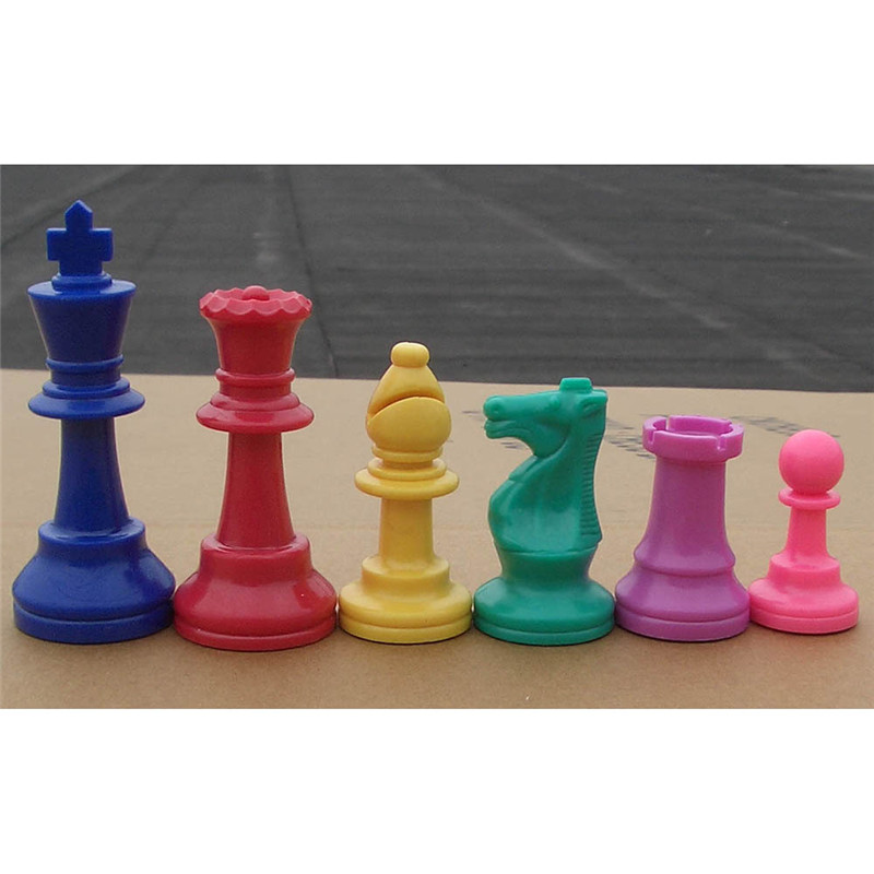 Board Game Queen - ชิ้นหมากรุกพลาสติกสีสันสดใส17ชิ้นหมากรุกครึ่งชุดความสูงของกษัตริย์97มม. หมากรุกมาตรฐานหมากรุกยุคกลางสำหรับ I201เกมการเดินทาง