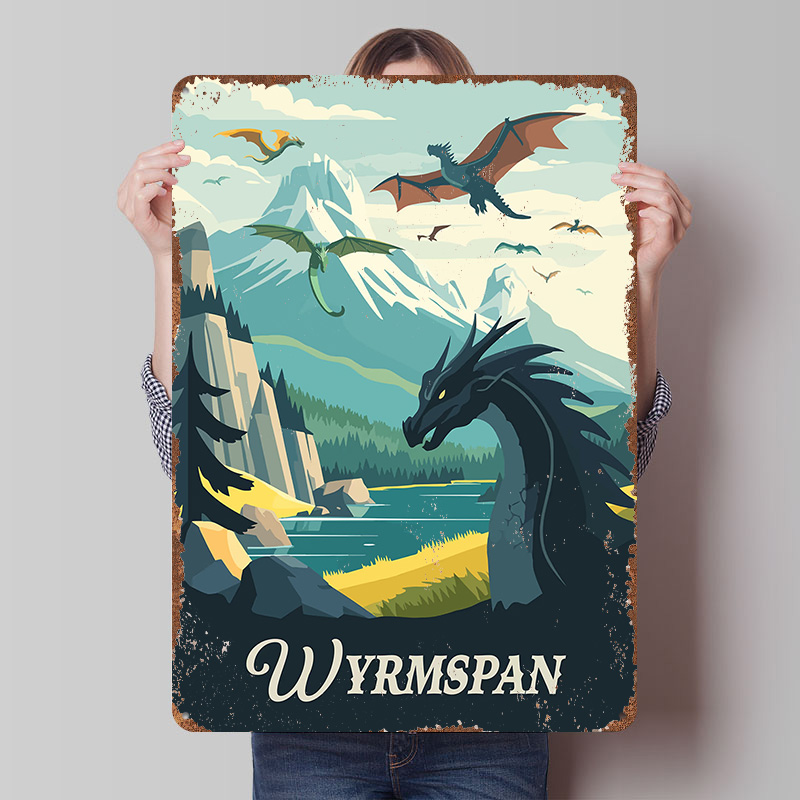 Board Game Inspiration - โปสเตอร์เกมกระดาน Wyrmspan แบบกำหนดเอง ป้ายโลหะวินเทจ ศิลปะติดผนัง ป้ายดีบุกย้อนยุค