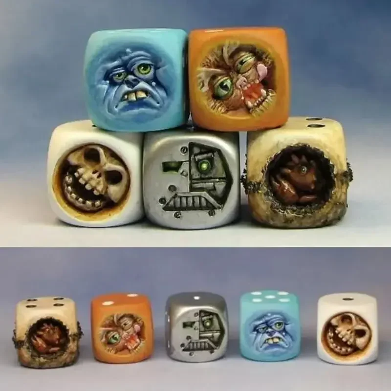 Board Game Monster - เรซิ่น Monster Face ชุดลูกเต๋าฮาโลวีนโต๊ะ RPG เกมกระดาน
