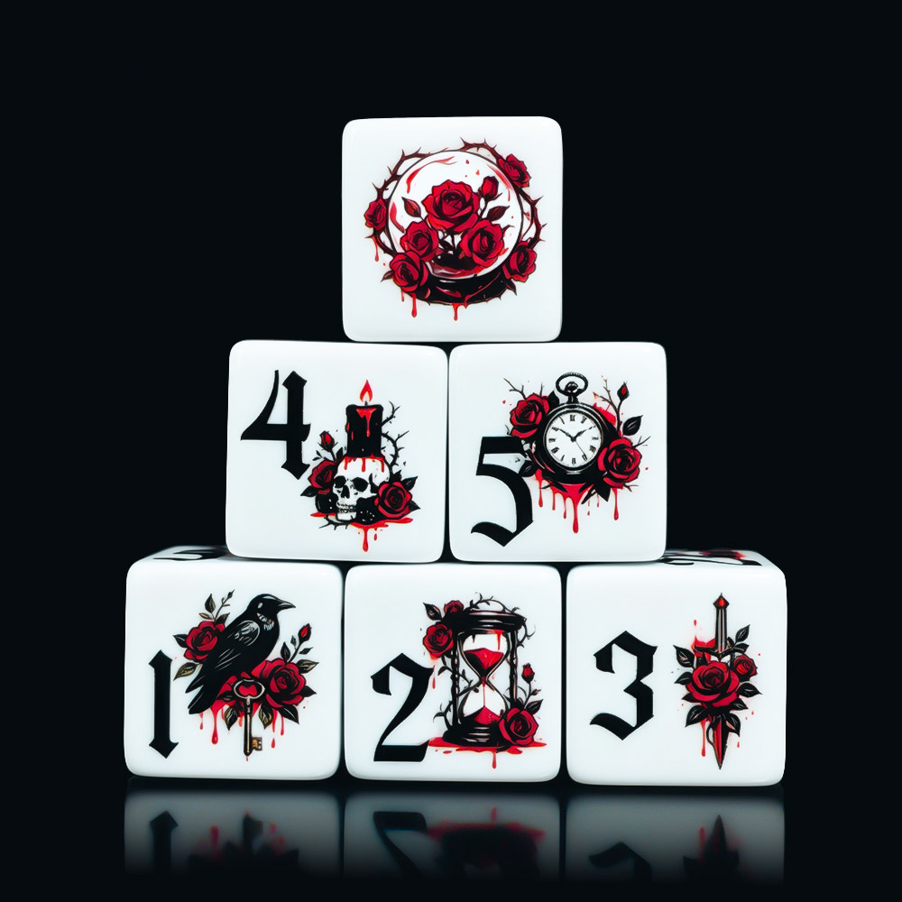 ลูกเต๋าอะคริลิกพิมพ์ลายกุหลาบก - Board Game Dnd บทวิจารณ์และราคา