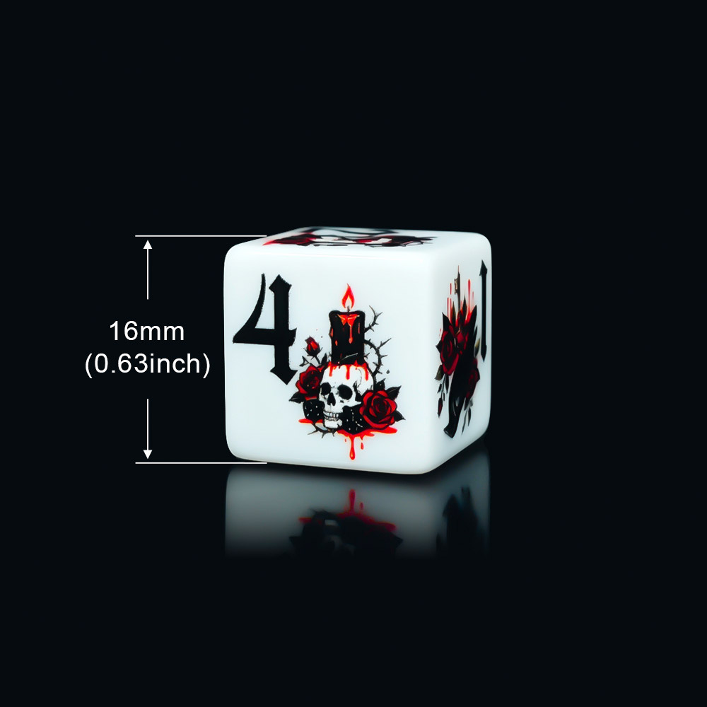 ลูกเต๋าอะคริลิกพิมพ์ลายกุหลาบก - Board Game Dnd บทวิจารณ์และราคา