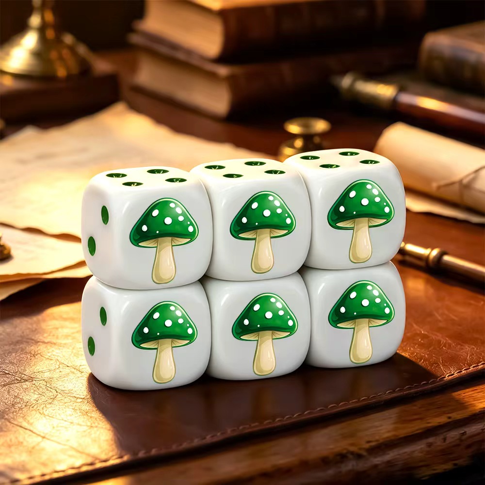 6 ชิ้น ชุดลูกเต๋า D6 รูปเห็ดสี - Board Game Dnd บทวิจารณ์และราคา