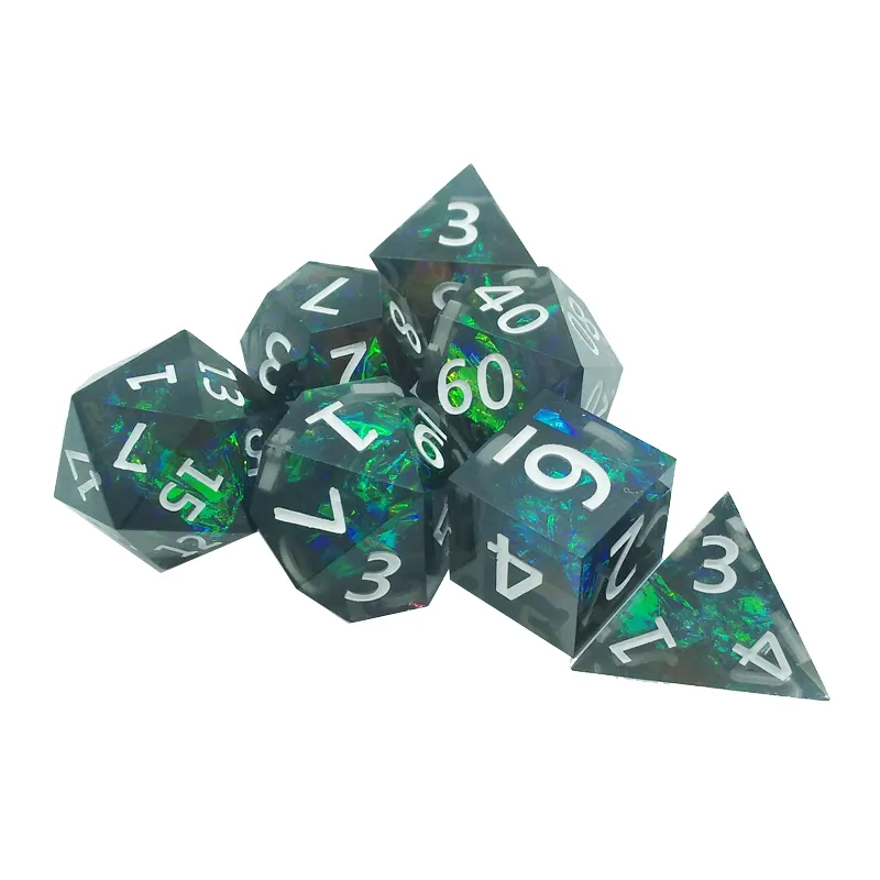 7PCS เรซิ่น SHARP Polyhedral ล - Board Game Dnd บทวิจารณ์และราคา