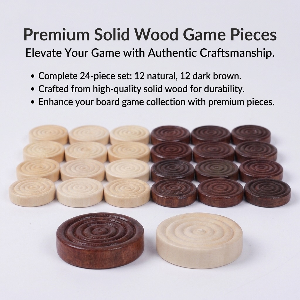 24 ชิ้น/ชุด ตัวหมากฮอสไม้ทรงกล - Board Game Harvest บทวิจารณ์และราคา
