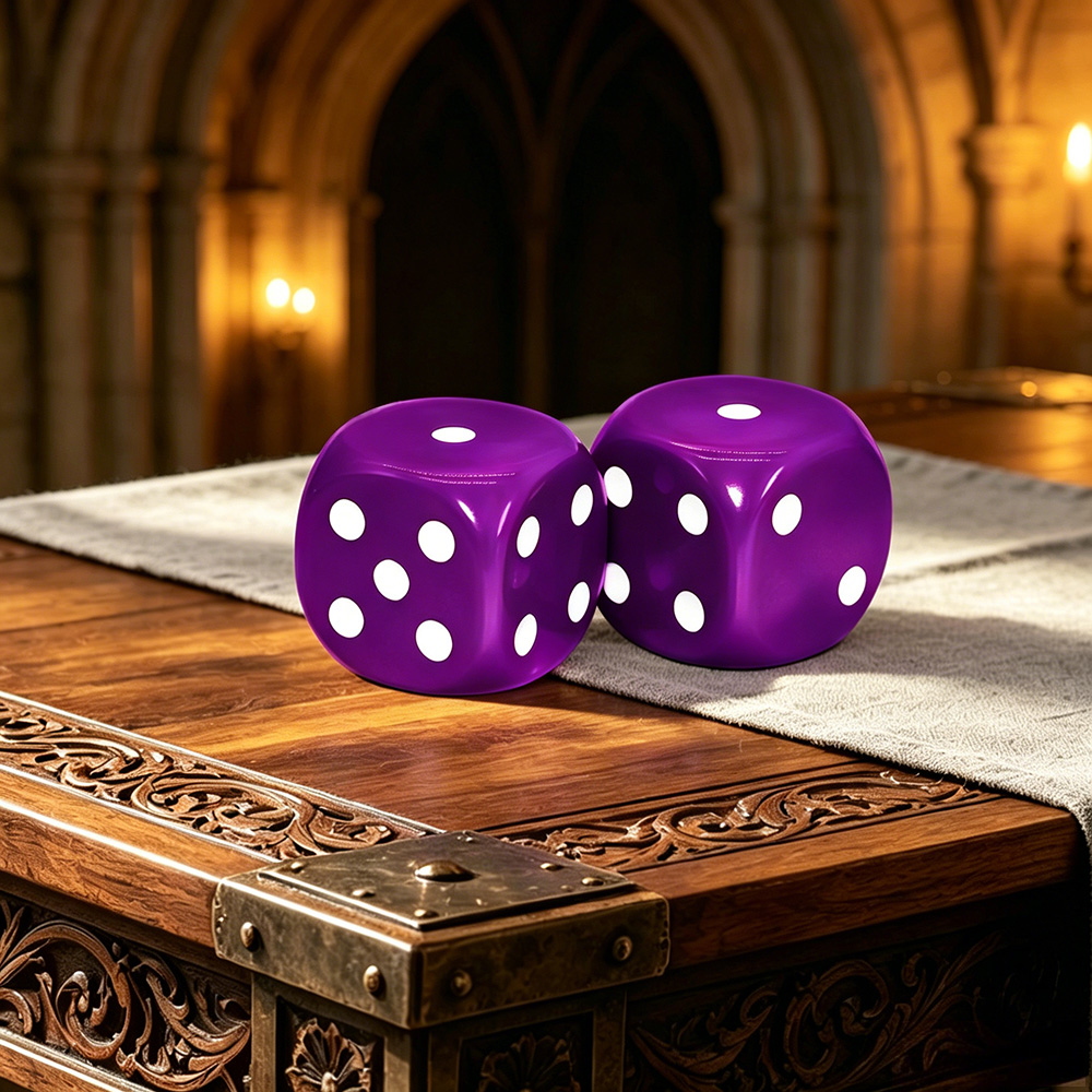 ลูกเต๋าสีม่วงขนาดใหญ่ 2 ชิ้นสำ - Board Game Dnd บทวิจารณ์และราคา