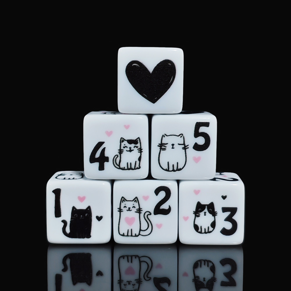 12 ชิ้น/ชุด ลูกเต๋ารูปแมวน่ารั - Board Game Dnd บทวิจารณ์และราคา